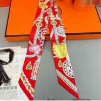 Best Discount Hermes Harnais de Coeur Twilly Silk Bandeau Scarf 5x86cm H4002 Red 2025