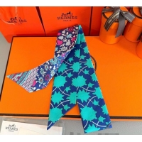 Modern Cheap Hermes La Danse des Amazones Twilly Silk Bandeau Scarf 5x86cm H4003 Blue 2025