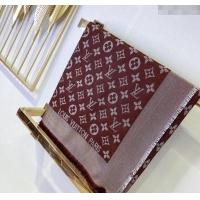 Discount Louis Vuitton Classic Silk Wool Shawl Scarf 140cm with Silver-Tone Lurex V4030 Brown 2025