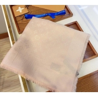 Low Price Louis Vuitton Classic Silk Wool Shawl Scarf 140cm with Silver-Tone Lurex V4030 Nude Pink 2025