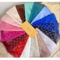 Low Price Louis Vuitton Classic Silk Wool Shawl Scarf 140cm with Silver-Tone Lurex V4030 Nude Pink 2025