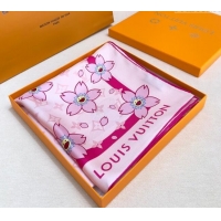 Well Crafted Louis Vuitton LV x TM Monogram Cherry Blosoom Silk Square Scarf 88cm V4031 Purple 2025
