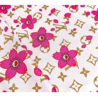 Spot Bulk Louis Vuitton LV x TM Monogram Cherry Blosoom Silk Square Scarf 88cm V4031 Pink 2025