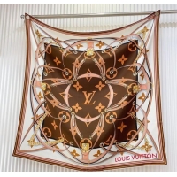 Top Design Louis Vuitton Ultimate Monogram Silk Square Scarf 90cm V4047 Brown 2025