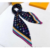 Market Sells Louis Vuitton LV x TM Multicolored Monogram Silk Square Scarf 90cm V4048 Black 2025
