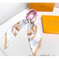 Best Price Louis Vuitton Flower and Strap Monogram Silk Square Scarf 90cm V4049 Grey 2025