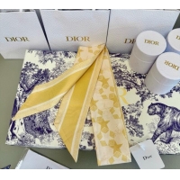 Famous Brand Dior Mitzah Star Silk Bandeau Scarf 6x105cm D4056 Yellow 2025