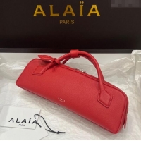 New Grade Alaia Le Tecket Long Clutch bag in Grained Leather 68169 Red 2025