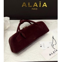 Unique Grade Alaia Le Tecket Long Clutch bag in Suede 68170 Burgundy 2025