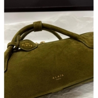 Famous Brand Alaia Le Tecket Long Clutch bag in Suede 68170 Green 2025