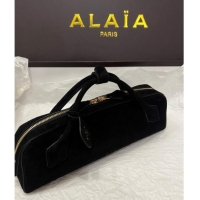 Top Quality Alaia Le Tecket Long Clutch bag in Suede 68170 Black 2025