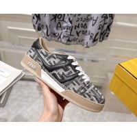 Best Price Fendi Match Sneakers in FF Denim Black/Grey 0426016
