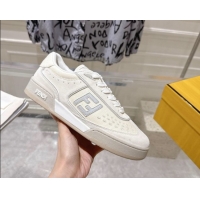 Best Grade Fendi Match Sneakers in Suede and Canvas White 0426022