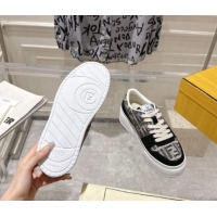 Sophisticated Fendi Match Platform Sneakers 5cm in FF Jacquard and Suede Black 0426029