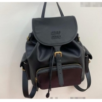 Modern Discount Miu Miu Calf leather backpack bag 5BZ042 Black 2025