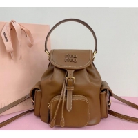Market Sells Miu Miu Calf Leather backpack bag 5BZ043 Brown 2025