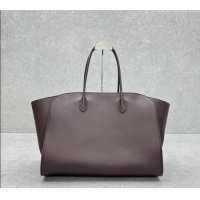 Buy Discount The Row Marlo 17 Softly Structured Tote Bag in Smooth Leather 1895 Chocolate Brown 2025