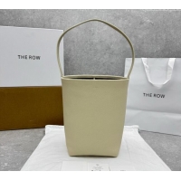 Top Design The Row Medium N/S Park Tote Bag in Grained Leather 1822 White 2025