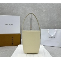 Good Discount The Row Small N/S Park Tote Bag in Grained Leather 1823 White 2025