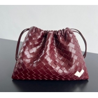 Original Cheap Bottega Veneta LOVE Medium Dustbag in Intrecciato Leather 796728 Barolo Red 2025