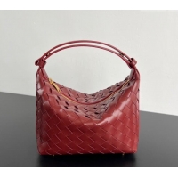 Buy Wholesale Bottega Veneta Mini Wallace Shoulder Bag in Intrecciato Soft Calfskin Leather 754443 Sapele Red 2025
