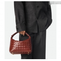 Buy Wholesale Bottega Veneta Mini Wallace Shoulder Bag in Intrecciato Soft Calfskin Leather 754443 Sapele Red 2025