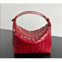 Inexpensive Bottega Veneta Mini Wallace Shoulder Bag in Intrecciato Soft Calfskin Leather 754443 Heart Red 2025
