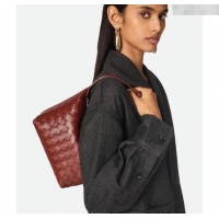 Inexpensive Bottega Veneta Mini Wallace Shoulder Bag in Intrecciato Soft Calfskin Leather 754443 Heart Red 2025
