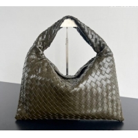 ​Pretty Style Bottega Veneta Hop Small Hobo Bag in Intrecciato Leather 796262 Khaki Green 2025