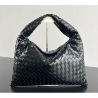 Luxury Discount Bottega Veneta Hop Small Hobo Bag in Intrecciato Leather 796262 Black 2025
