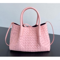 New Cheap Bottega Veneta Small Pinacoteca Tote Bag in Intrecciato Leather 819004 Rose Pink 2025