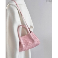 New Cheap Bottega Veneta Small Pinacoteca Tote Bag in Intrecciato Leather 819004 Rose Pink 2025