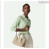 New Stylish Bottega Veneta Small Pinacoteca Tote Bag in Intrecciato Leather 819004 Ecru Beige 2025