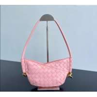 Best Quality Bottega Veneta Mini Solstice Shoulder Bag in Intrecciato Leather 796378 Rose Pink 2025