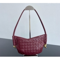 Unique Discount Bottega Veneta Mini Solstice Shoulder Bag in Intrecciato Leather 796378 Barolo Red 2025