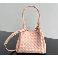 Famous Brand Bottega Veneta Small Parachute Shoulder Bag in Intrecciato Leather 796569 Lotus pink 2025