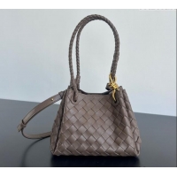 Top Design Bottega Veneta Small Parachute Shoulder Bag in Intrecciato Leather 796569 Grey 2025