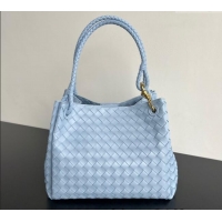 New Fashion Bottega Veneta Large Parachute Shoulder Bag in Intrecciato Leather 796571 Ice Blue 2025