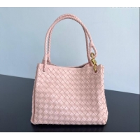 Spot Discount Bottega Veneta Large Parachute Shoulder Bag in Intrecciato Leather 796571 Cameo Pink 2025