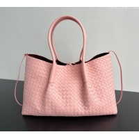 Best Price Bottega Veneta Medium Pinacoteca Tote Bag in Intrecciato Leather 817166 Rose Pink 2025