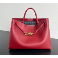 Buy Discount Bottega Veneta Medium Andiamo Top Handle Bag in Calfskin Leather 810214 Red 2025