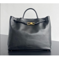 Top Design Bottega Veneta Large Andiamo Top Handle Bag in Calfskin Leather 806010 Black/Gold 2024