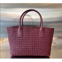 Spot Cheap Bottega Veneta Medium Cabat Tote Bag in Intrecciato Leather 608810 Burgundy 2025