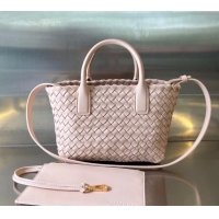New Release Creation Bottega Veneta Mini Cabat Tote Bag in Intreccio Leather 709464 Lutos Pink 2025