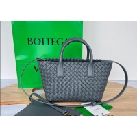Grade Quality Bottega Veneta Mini Cabat Tote Bag in Intreccio Leather 709464 Thounder Grey 2025