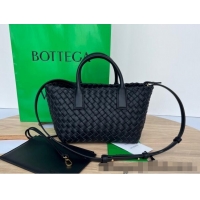Most Popular Bottega Veneta Mini Cabat Tote Bag in Intreccio Leather 709464 Black 2025