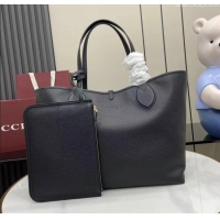 Best Quality Gucci Totissima Large Reversible Tote Bag in Grainy Leather 839112 Black 2025