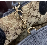 Best Quality Gucci Totissima Large Reversible Tote Bag in Grainy Leather 839112 Black 2025