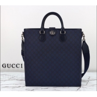 Low Cost Gucci Mens GG Canvas Tote Bag 792118 Dark Blue 2025