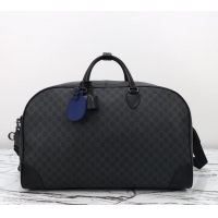 Famous Brand Gucci Mens GG Canvas Emblem Large Duffle bag 821158 Black 2025